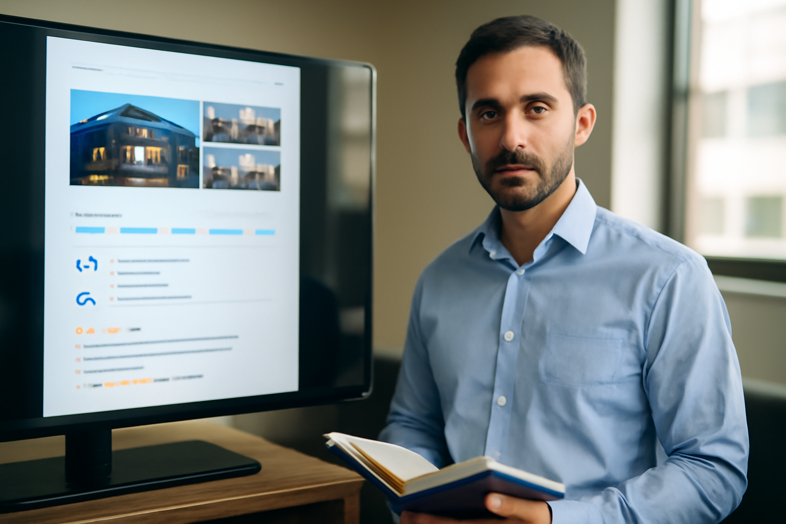 Consultant SEO local analysant une fiche entreprise et des avis