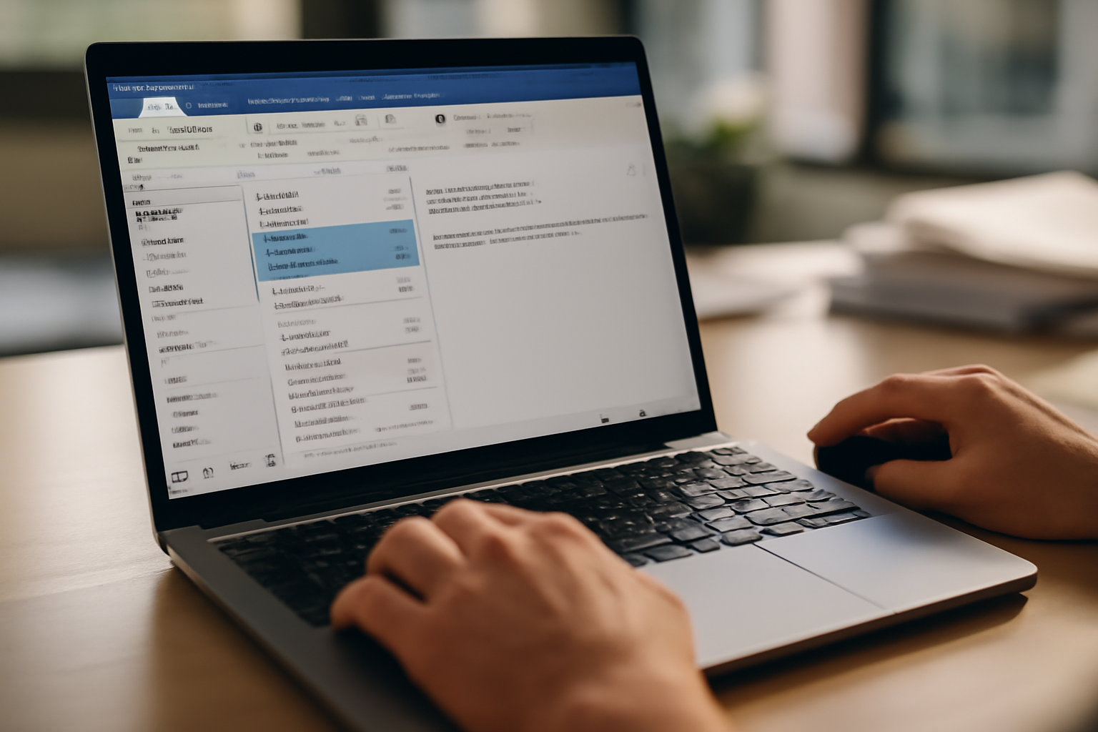 Copie message Outlook avec copier-coller sur un écran d’ordinateur Windows, boîte de réception ouverte