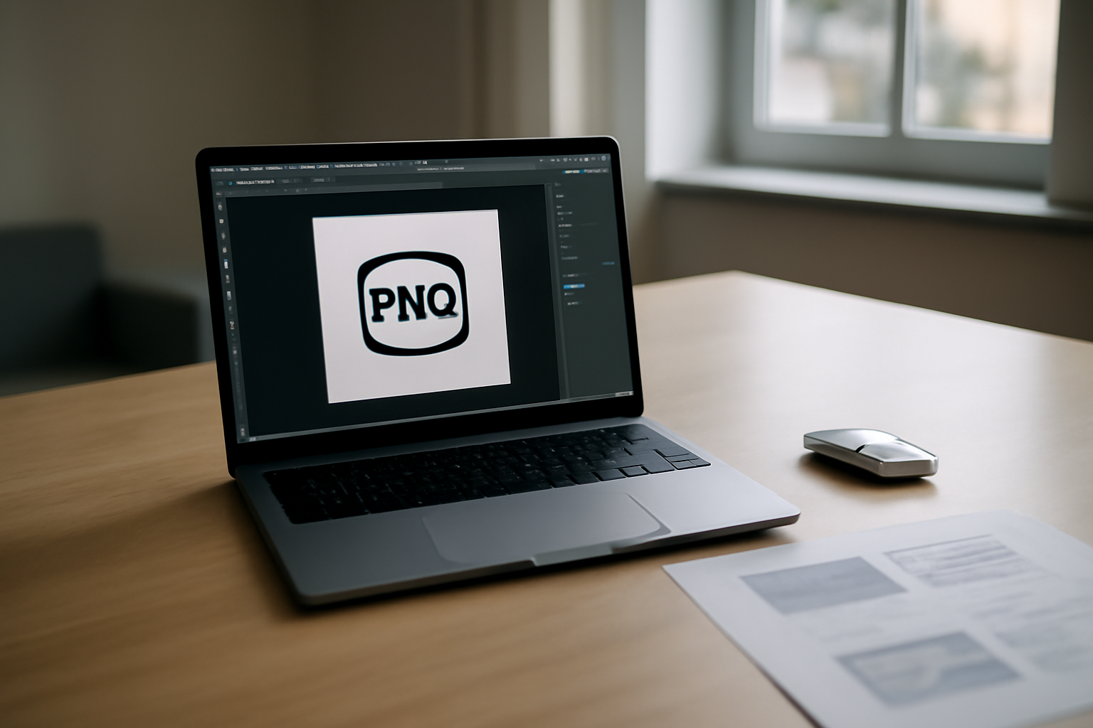 Convertir une image vers svg : logo sur écran avec fichier PNG/JPG prêt pour la vectorisation