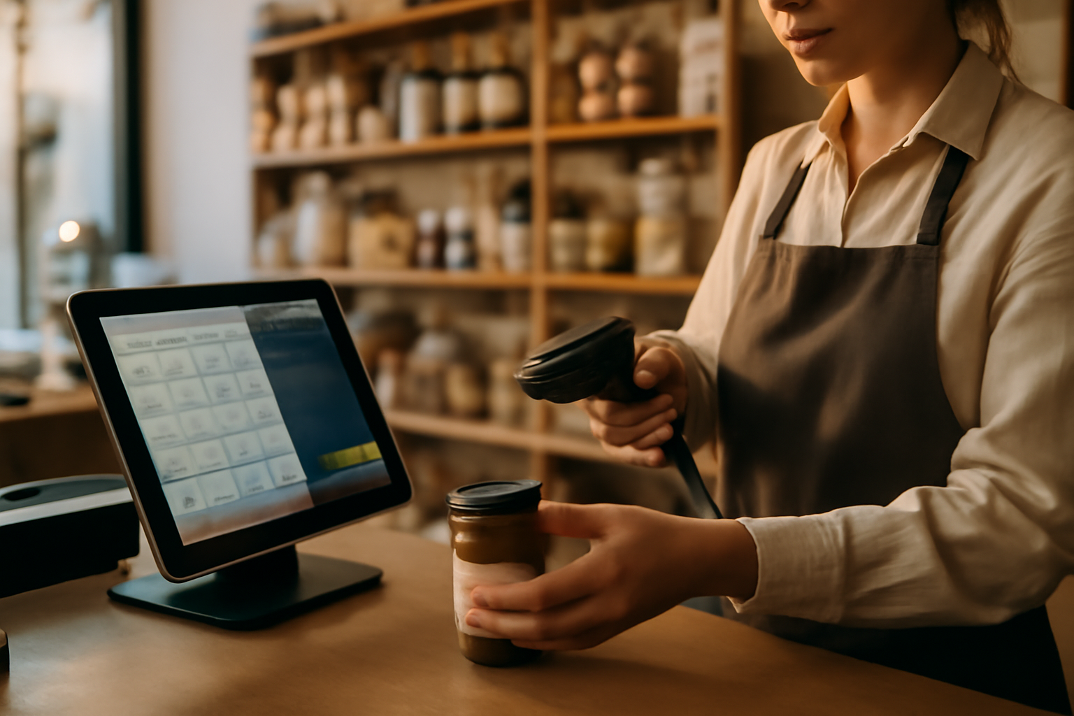 logiciel de caisse gratuit à télécharger sur écran de caisse en boutique