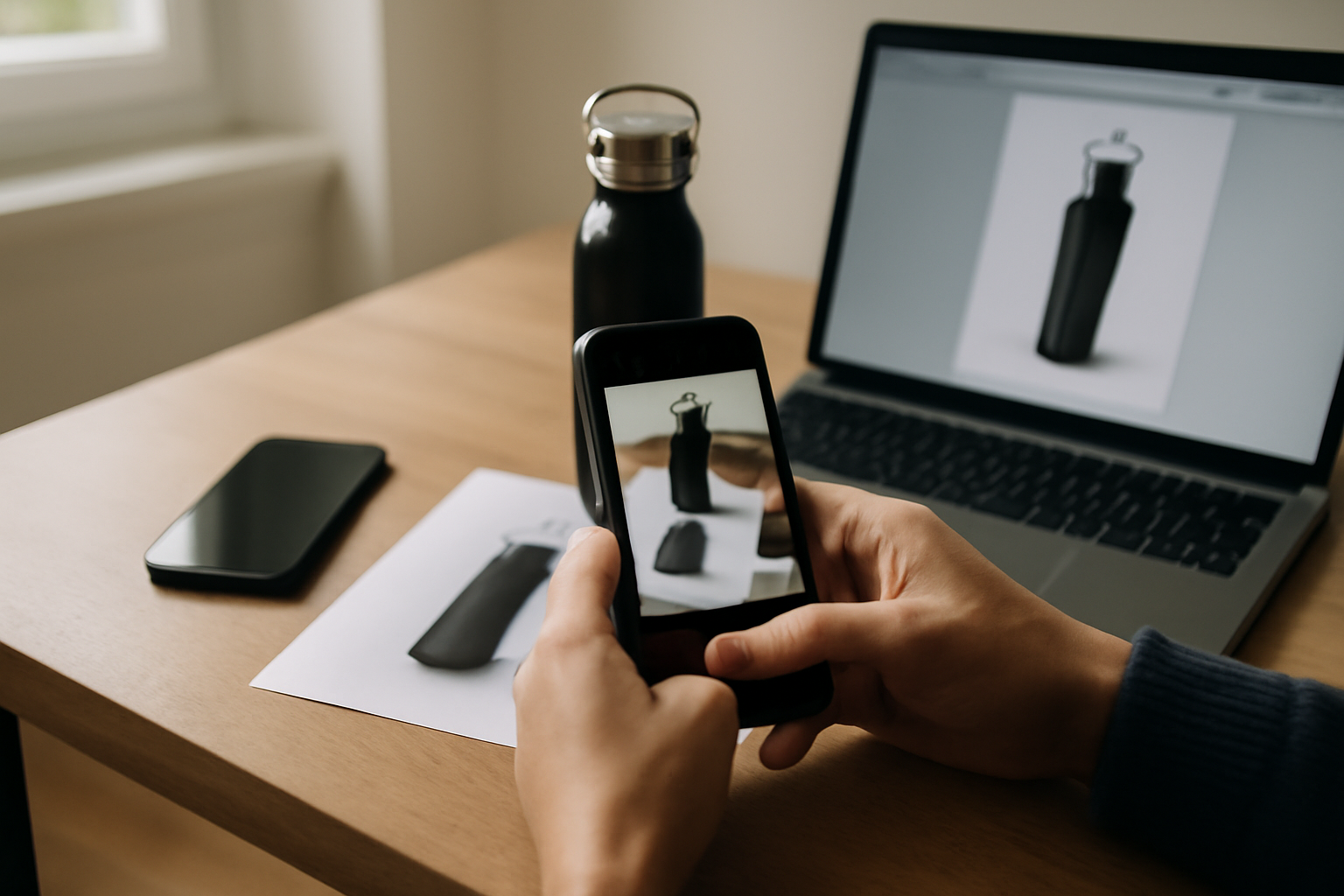 recherche image inversée sur smartphone : recadrage d’une photo produit avant analyse