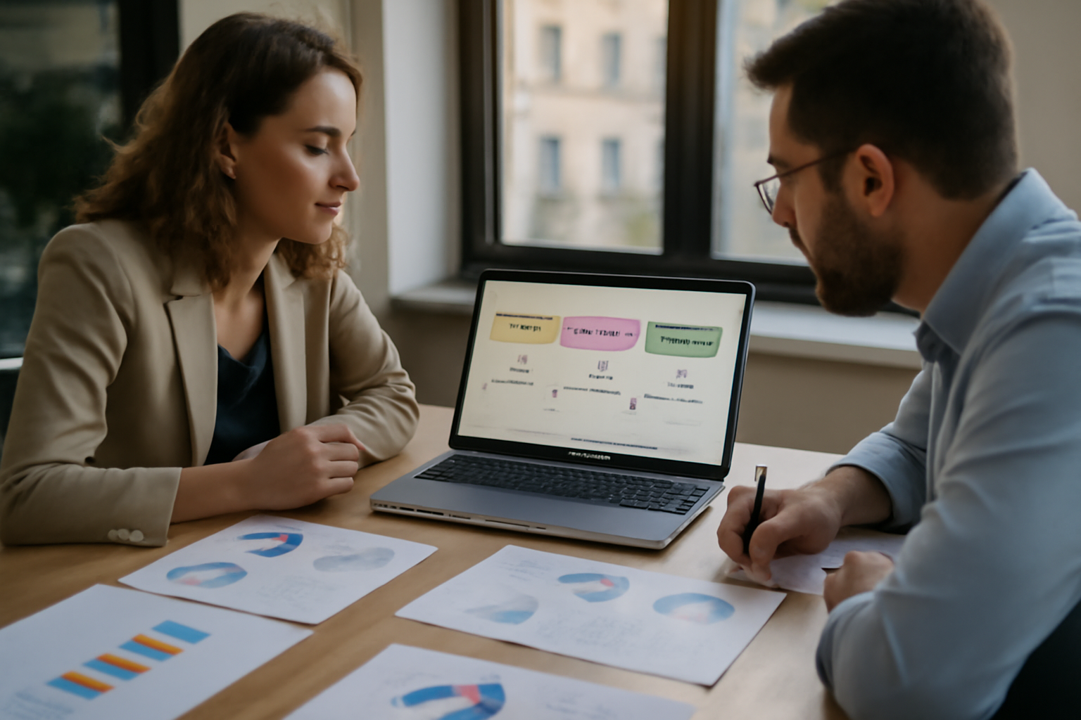 storytelling digital : équipe marketing devant un tableau de parcours client et des écrans de campagne