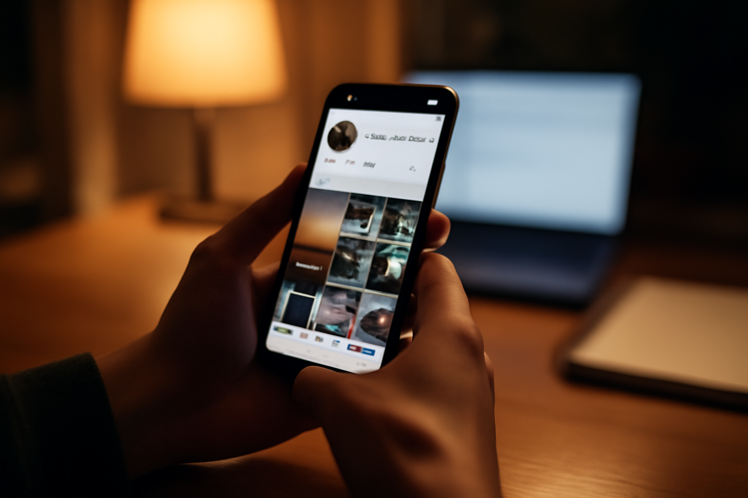 visibilité instagram sur écran de smartphone avec compte Instagram ouvert