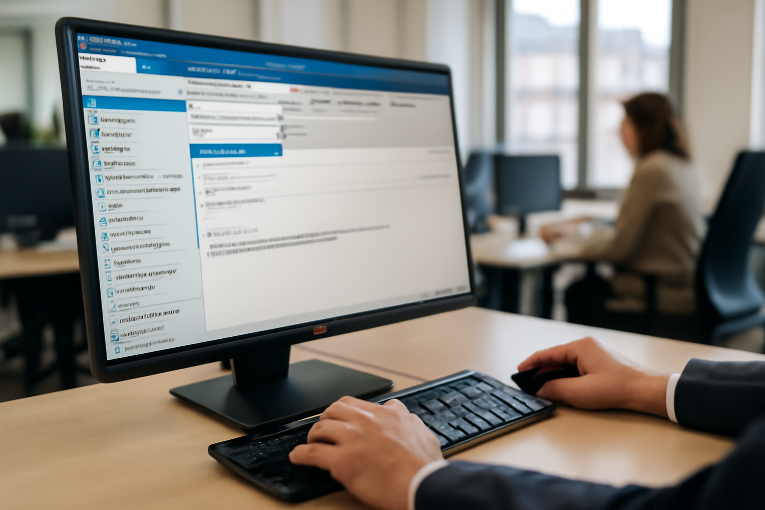 Fenêtre Outlook pour Windows avec le menu Fichier et l’option Rappeler ce message… affichée sur un écran en entreprise
